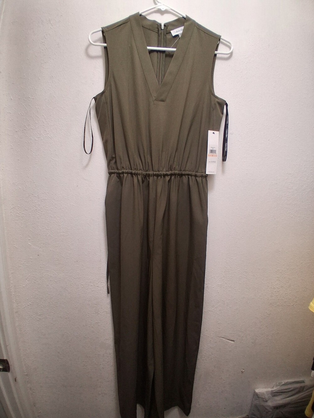 Calvin Klein Sleeveless Olive Jumpsuit